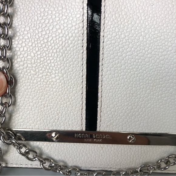 Henri Bendel White Leather Crossbody Handbag with Silver Details - Picture 2 of 15